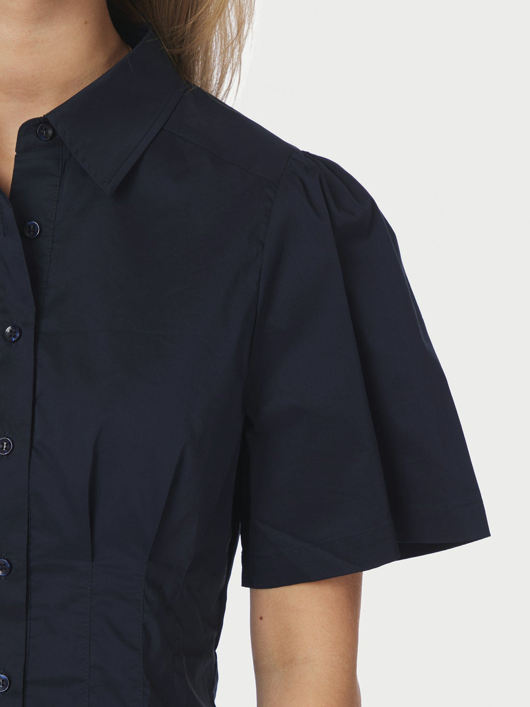 Neo Noir - Balara Poplin Shirt - Navy