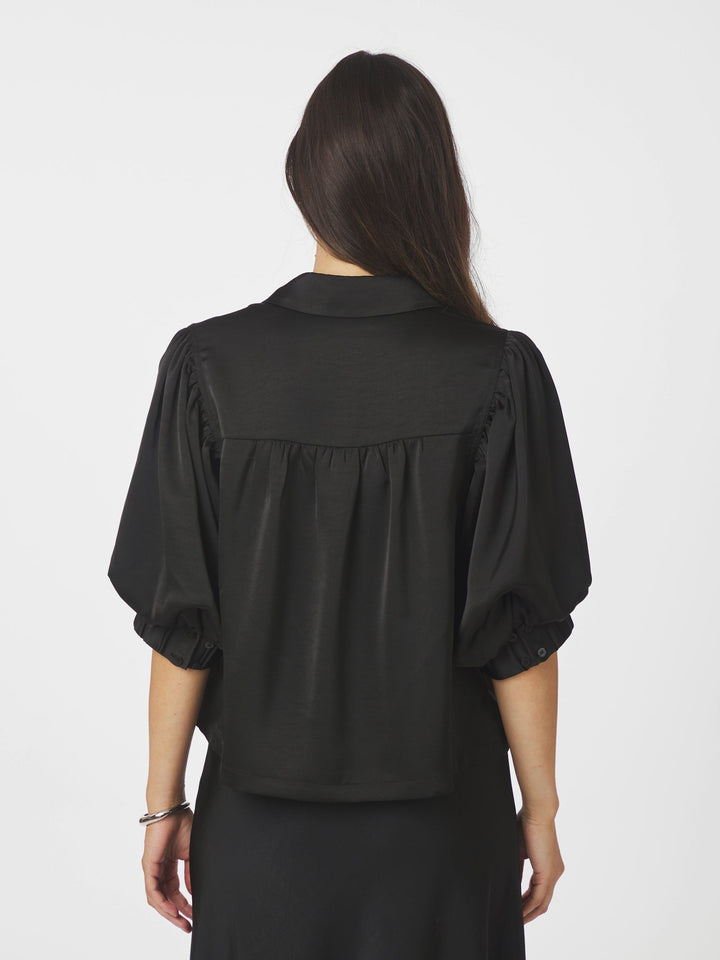 Neo Noir - Etta Heavy Sateen Shirt - Black