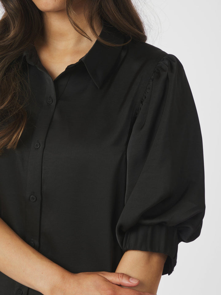Neo Noir - Etta Heavy Sateen Shirt - Black