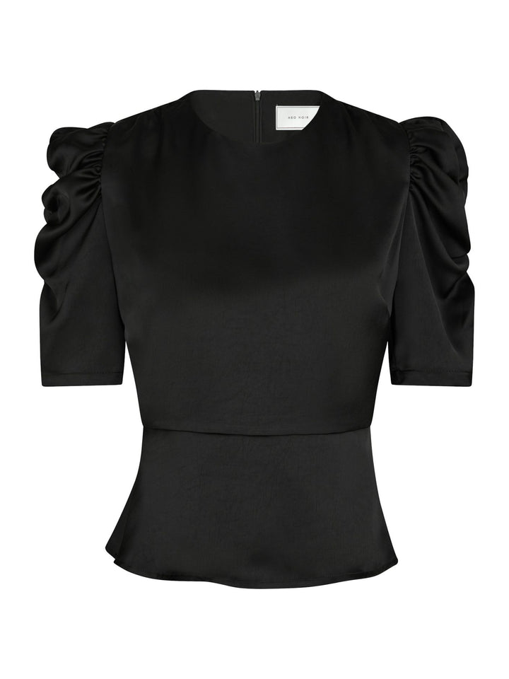 Neo Noir - Benua Heavy Sateen Blouse - Black