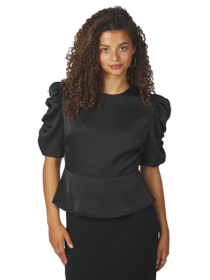 Neo Noir - Benua Heavy Sateen Blouse - Black