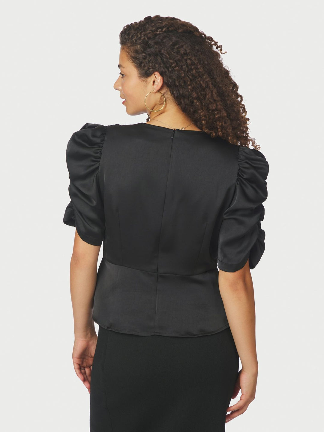Neo Noir - Benua Heavy Sateen Blouse - Black