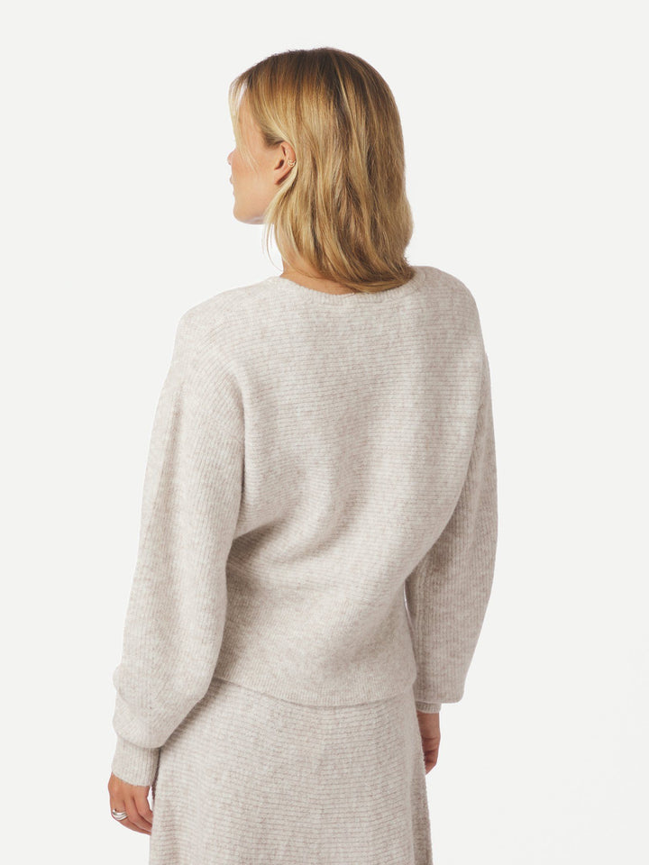 Neo Noir - Turuna Structure Knit Blouse - Sand Melange