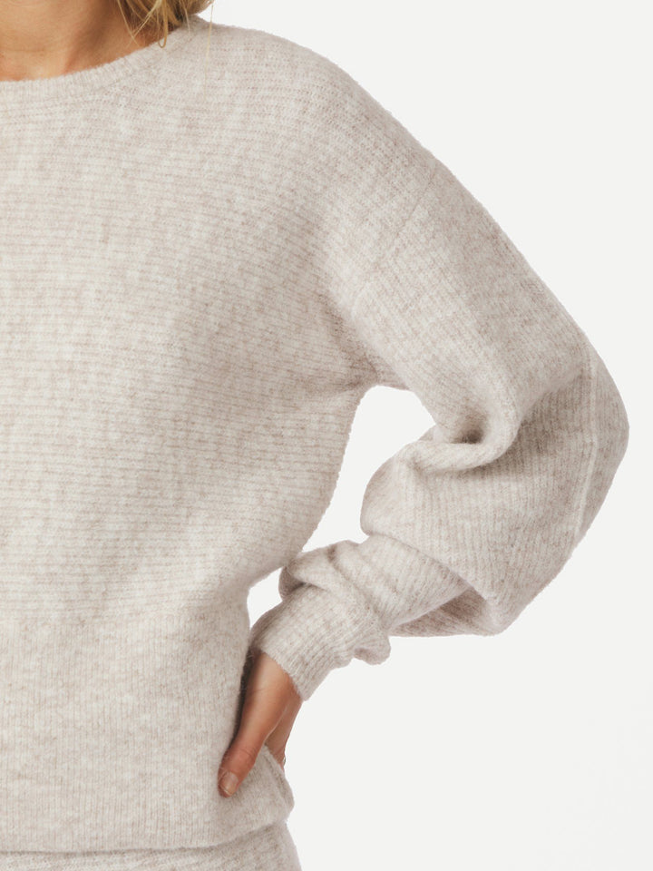 Neo Noir - Turuna Structure Knit Blouse - Sand Melange