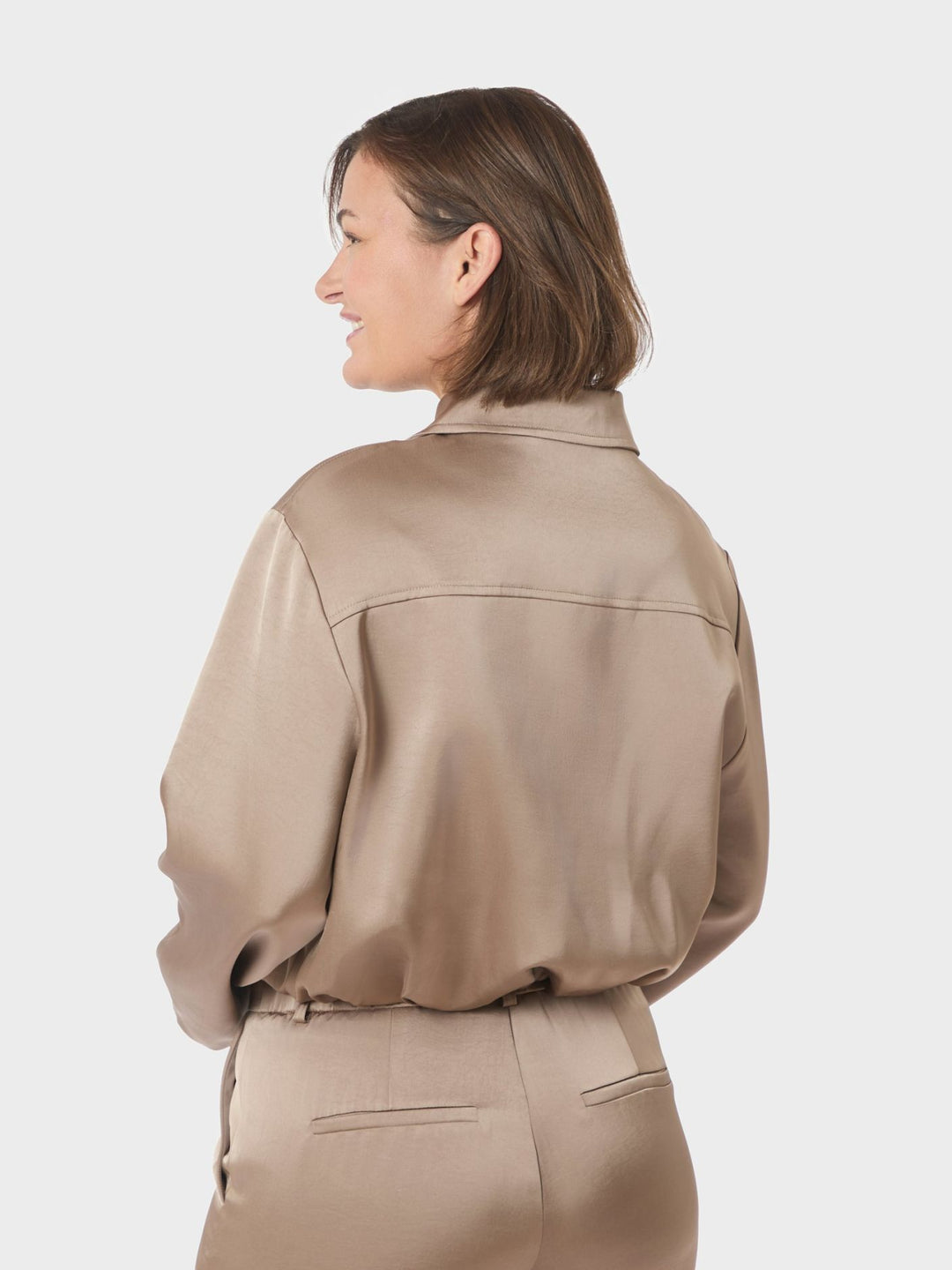 Neo Noir - Denielle Heavy Sateen Jacket - Dark Taupe