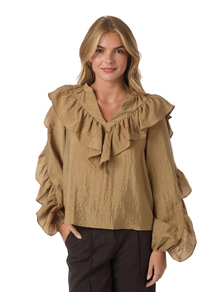 Neo Noir - Nula Flounce Crips Blouse