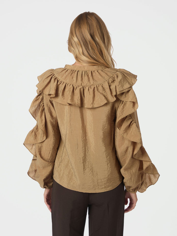 Neo Noir - Nula Flounce Crips Blouse