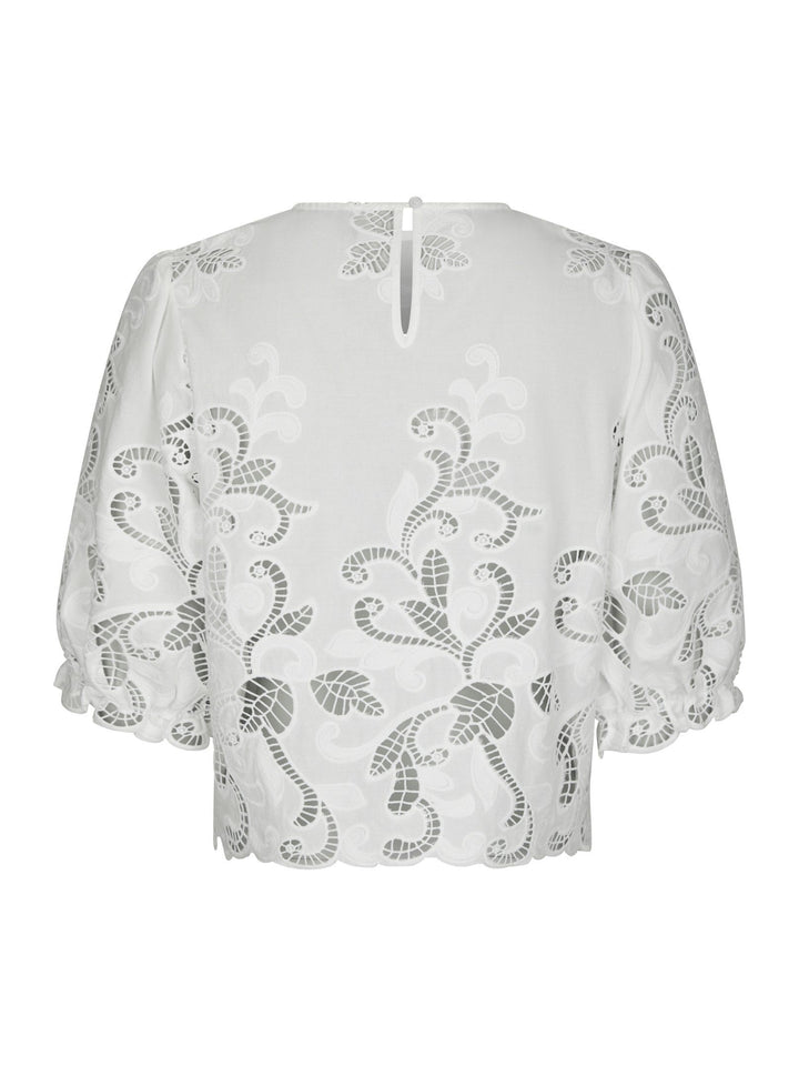 Neo Noir - Fia Embroidery Blouse - White