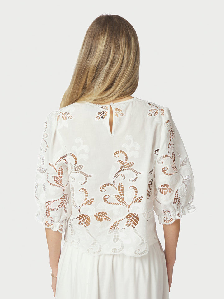 Neo Noir - Fia Embroidery Blouse - White