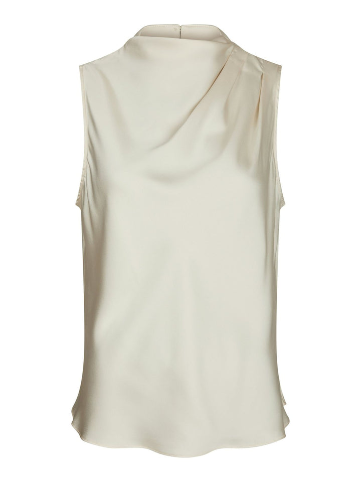Neo Noir - Isola Drapy Satin Top - Creme