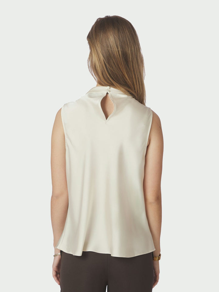 Neo Noir - Isola Drapy Satin Top - Creme