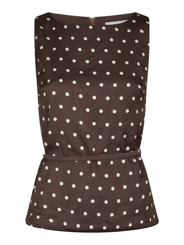 Neo Noir - Nassa Big Dot Top - Dark Brown