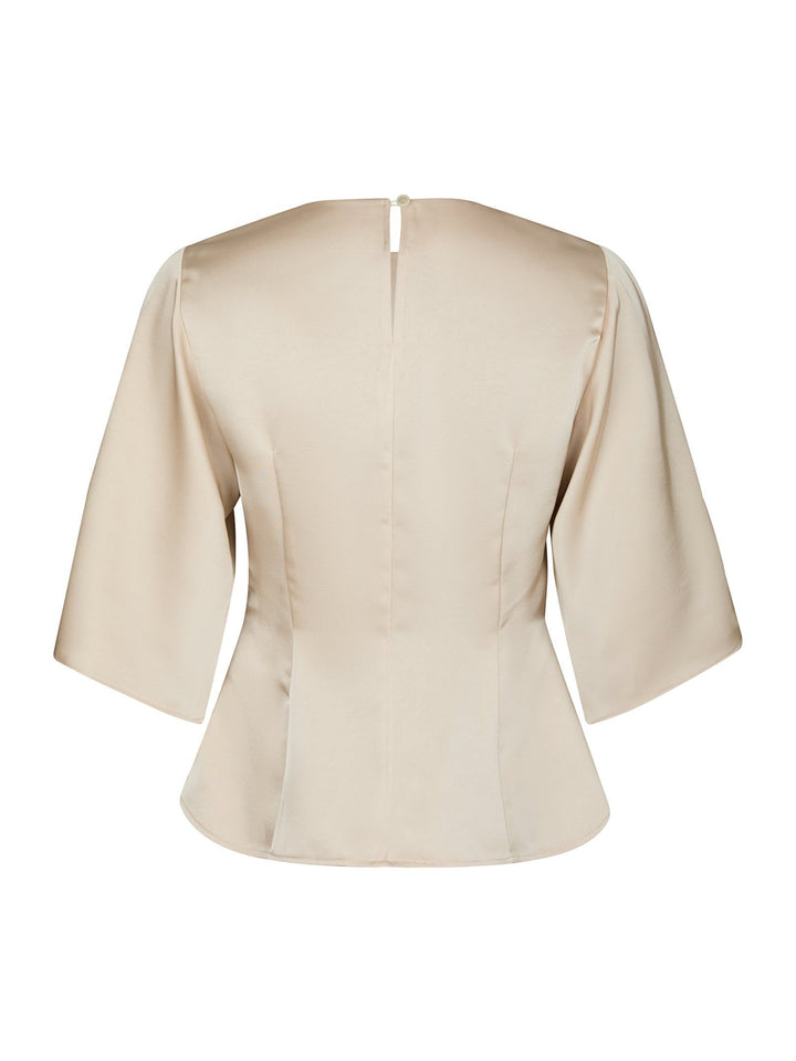 Neo Noir - Remana Heavy Sateen Blouse - Champagne