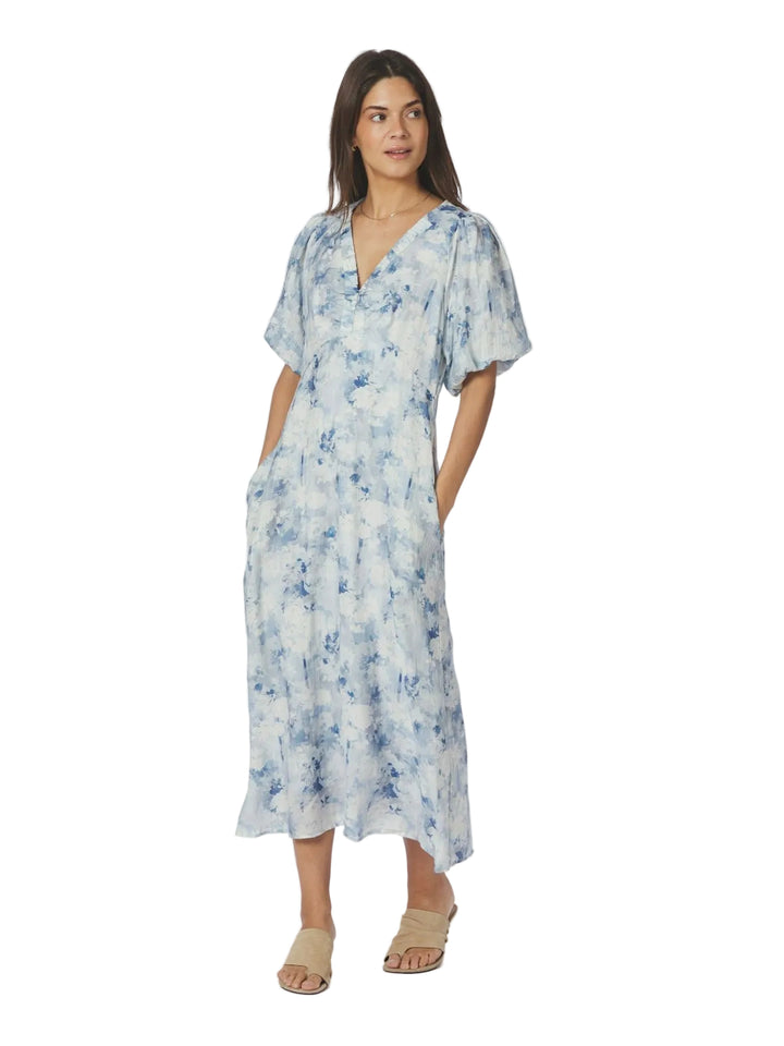 Neo Noir - Illana Flower Fusion Dress - Light Blue