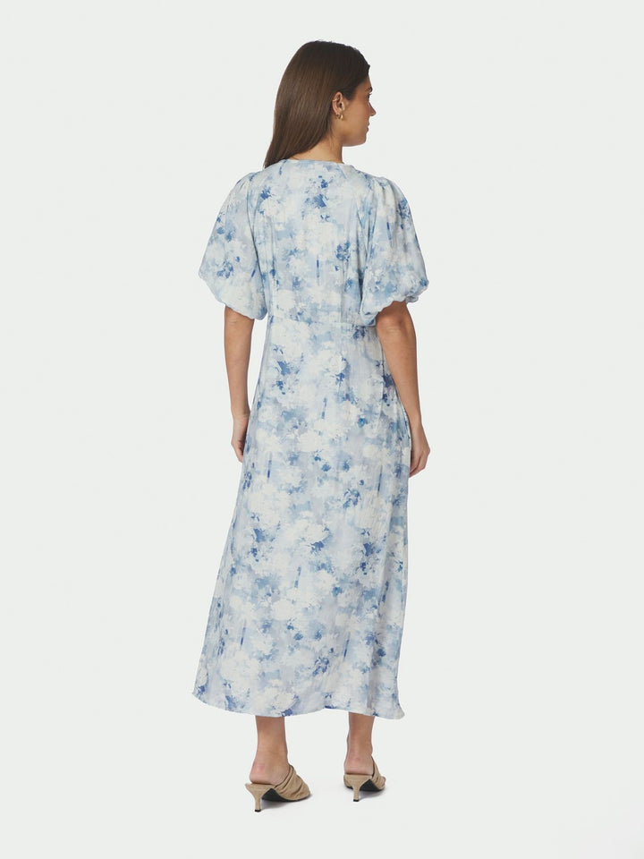 Neo Noir - Illana Flower Fusion Dress - Light Blue