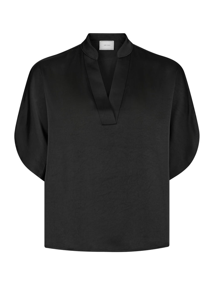 Neo Noir - Anelle Heavy Sateen Blouse - Black