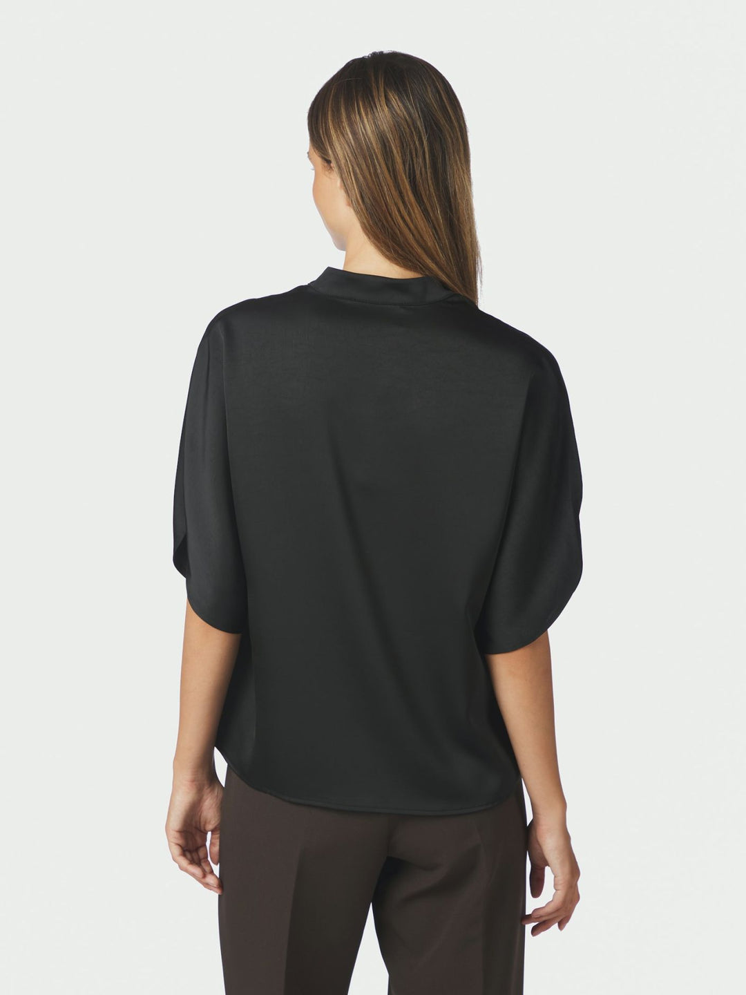 Neo Noir - Anelle Heavy Sateen Blouse - Black