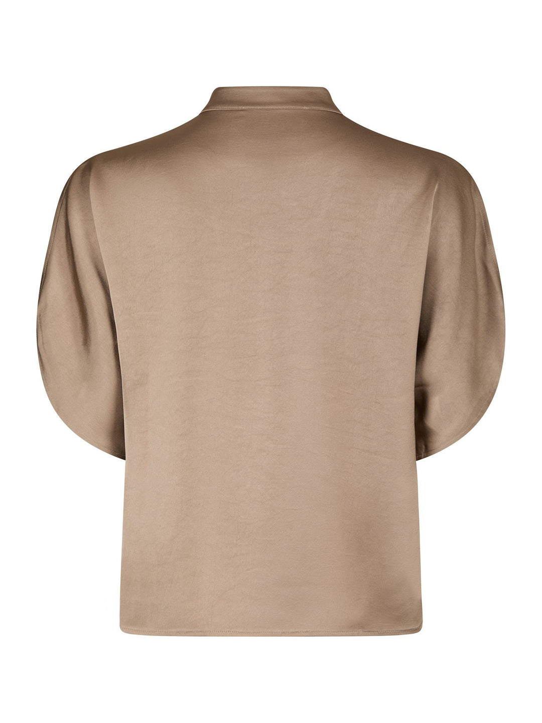 Neo Noir - Anelle Heavy Sateen Blouse - Dark Taupe