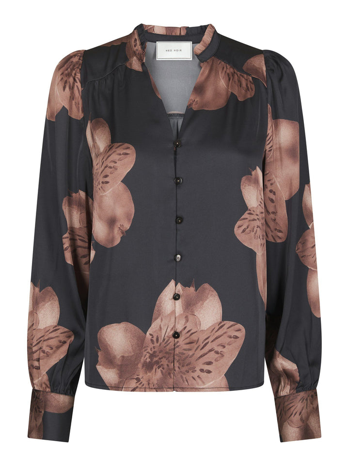 Neo Noir - Massima Misty Orchid Blouse - Midnight Blue