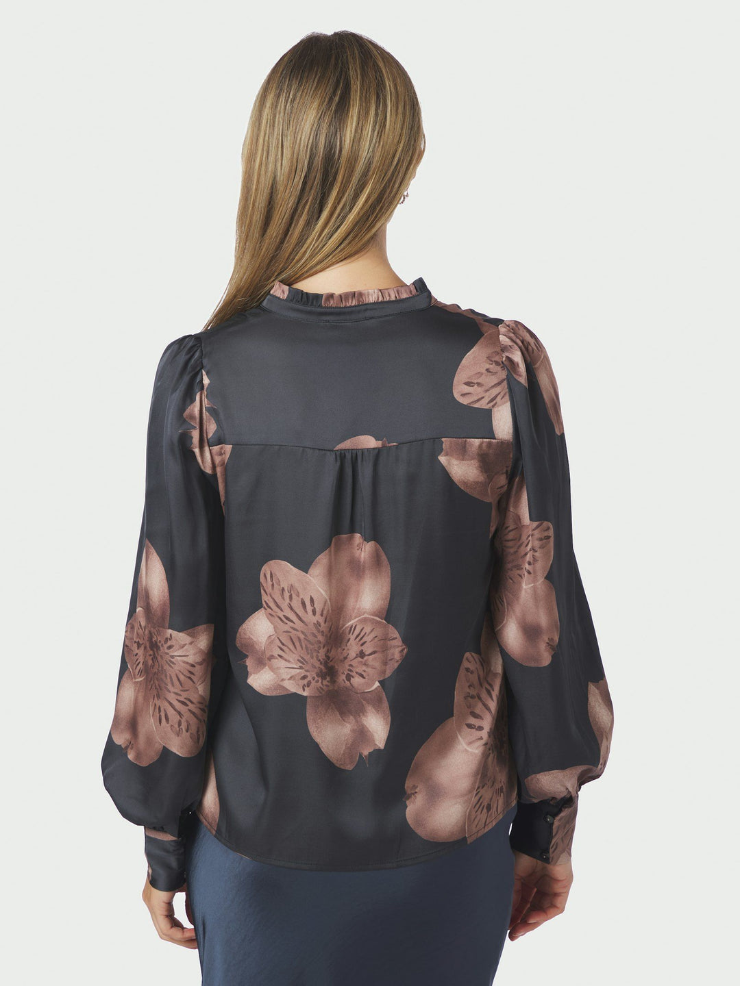 Neo Noir - Massima Misty Orchid Blouse - Midnight Blue