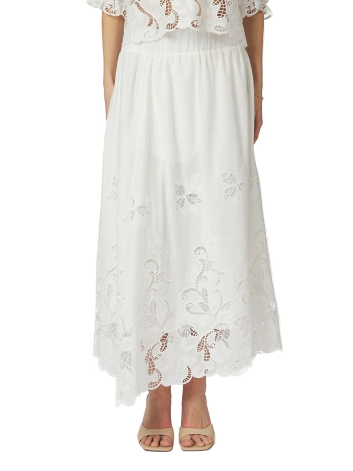 Neo Noir - Yara Long Emb Skirt - White