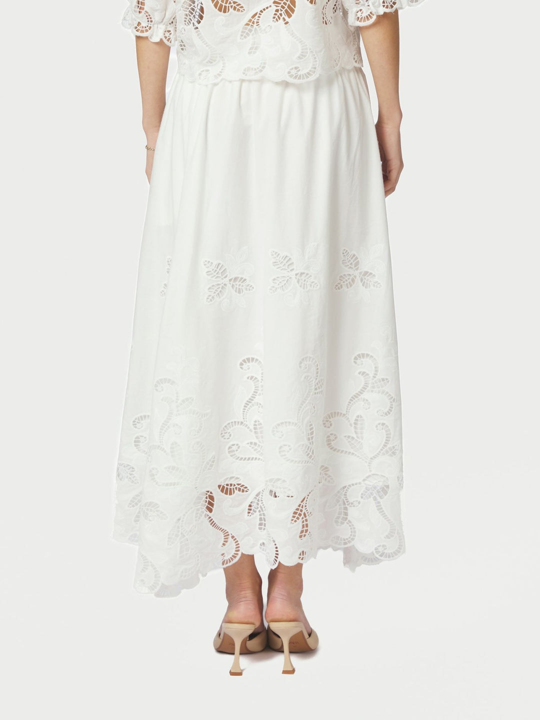 Neo Noir - Yara Long Emb Skirt - White