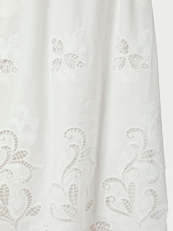 Neo Noir - Yara Long Emb Skirt - White