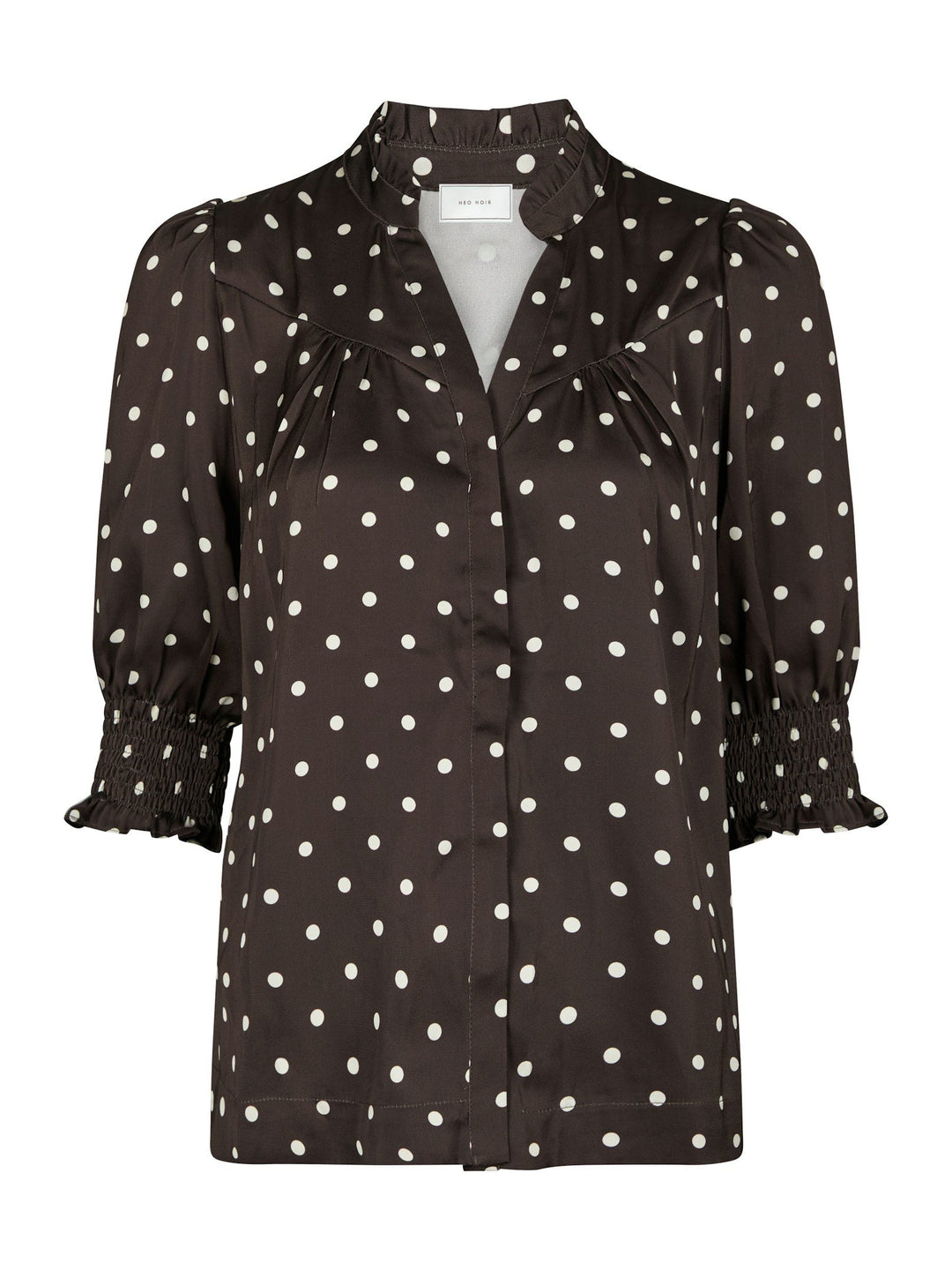 Neo Noir - Diana Big Dot Blouse - Dark Brown