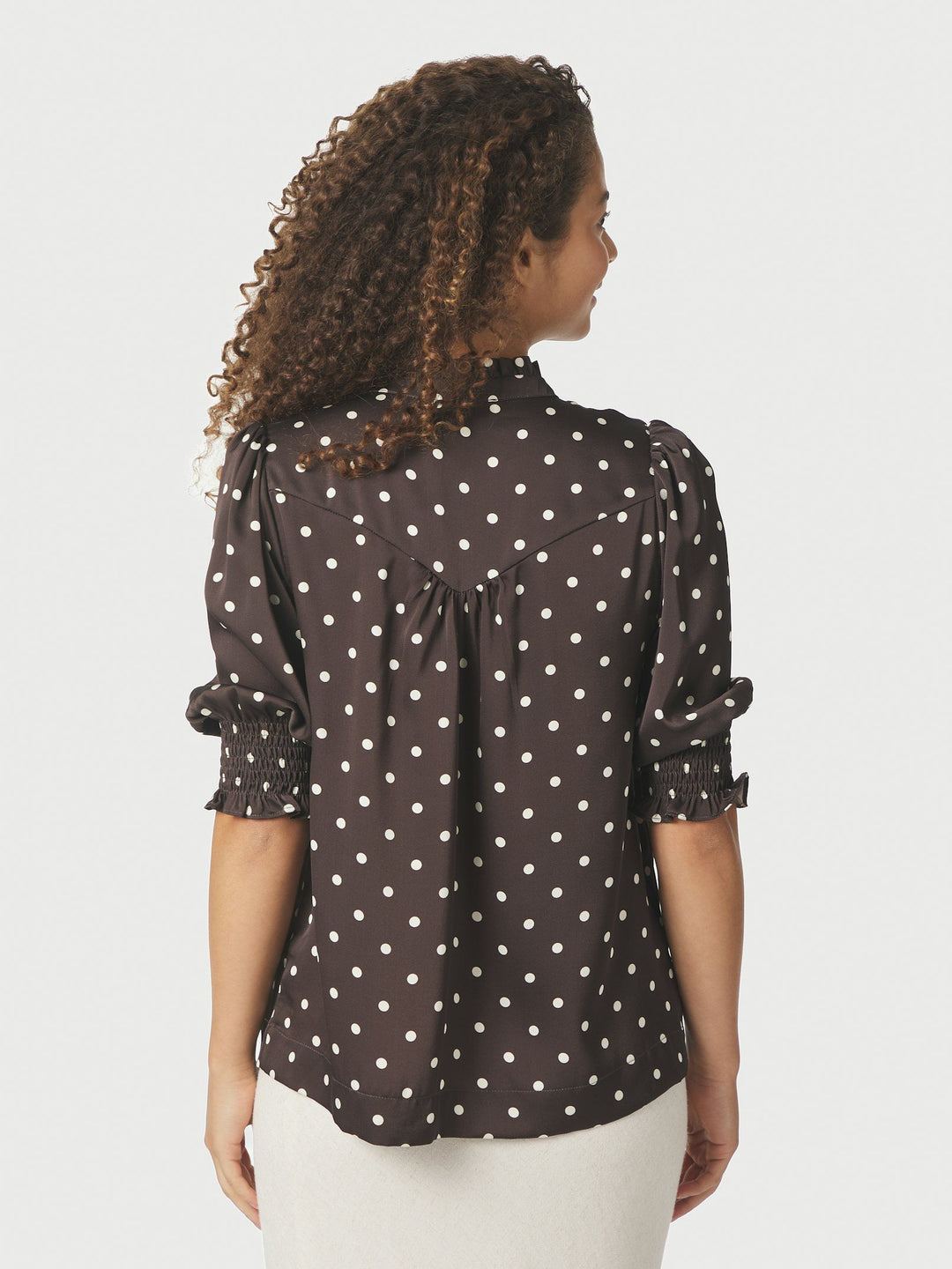 Neo Noir - Diana Big Dot Blouse - Dark Brown