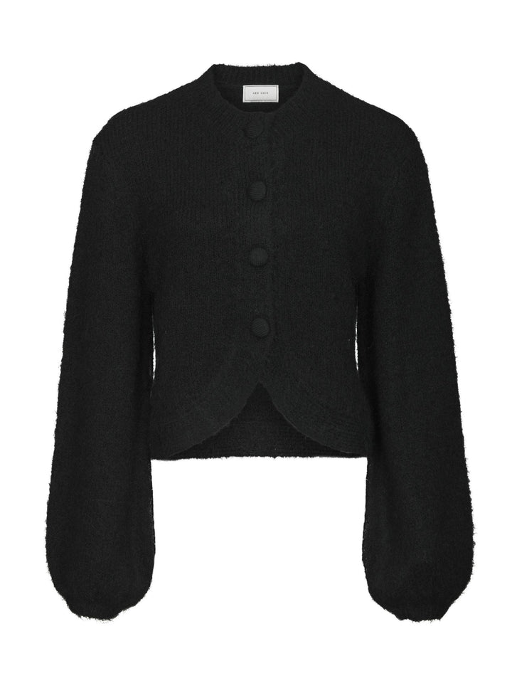 NEO NOIR - Gio Fluffy Knit Cardigan - Black