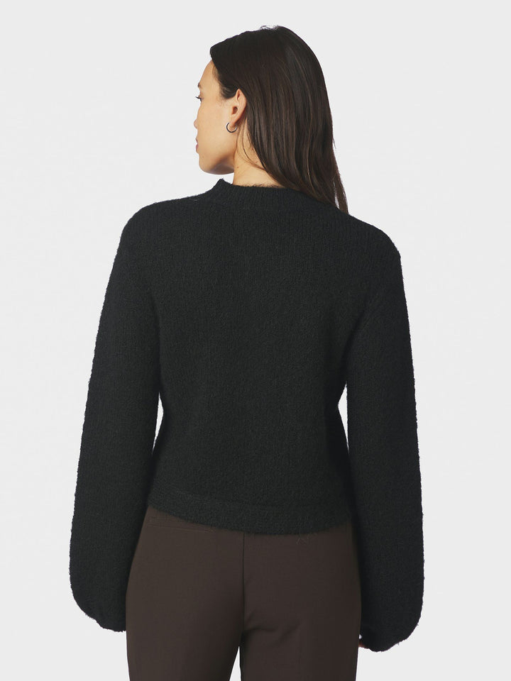 NEO NOIR - Gio Fluffy Knit Cardigan - Black