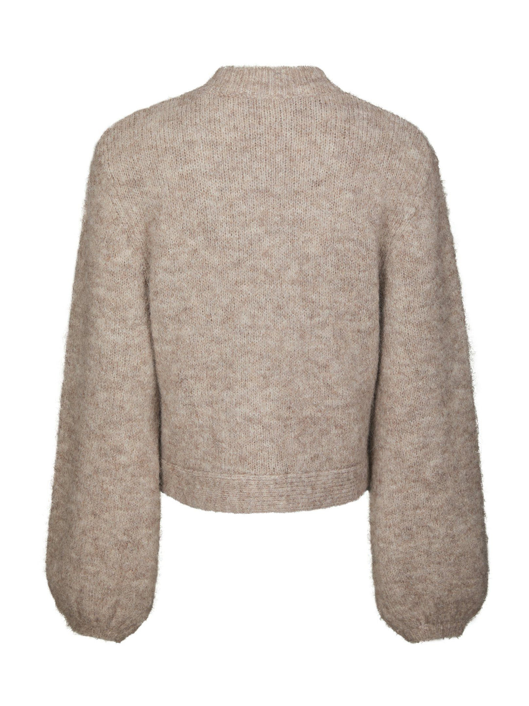NEO NOIR - Gio Fluffy Knit Cardigan - Beige Melange