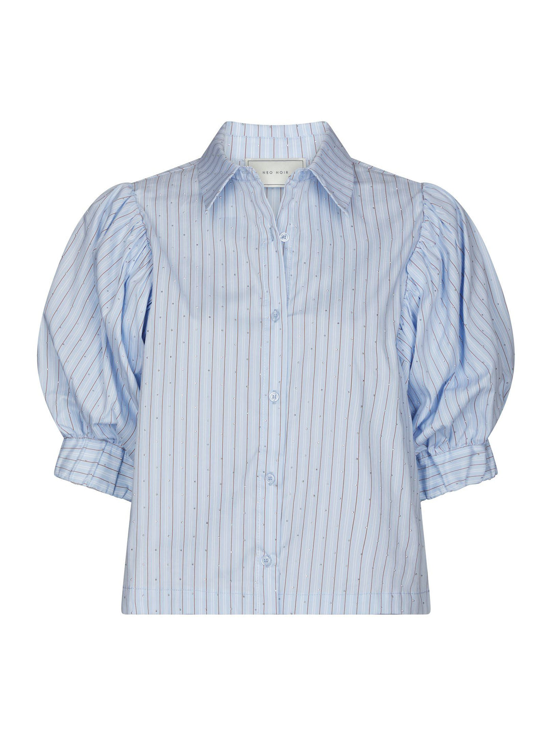 Neo Noir - Etta Striped Stone Shirt - Light Blue