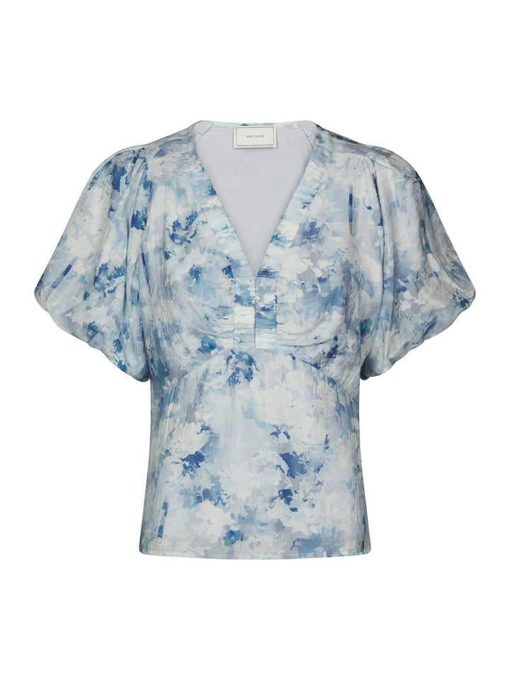 Neo Noir - Irina Floral Fusion Blouse - Blue