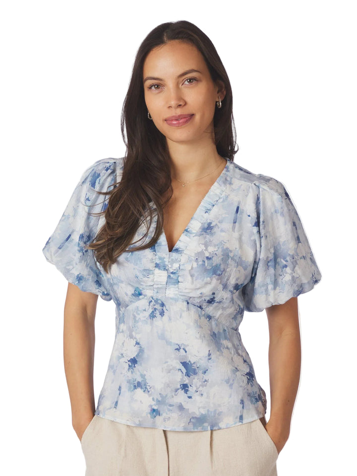 Neo Noir - Irina Floral Fusion Blouse - Blue