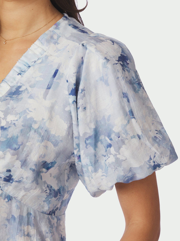 Neo Noir - Irina Floral Fusion Blouse - Blue