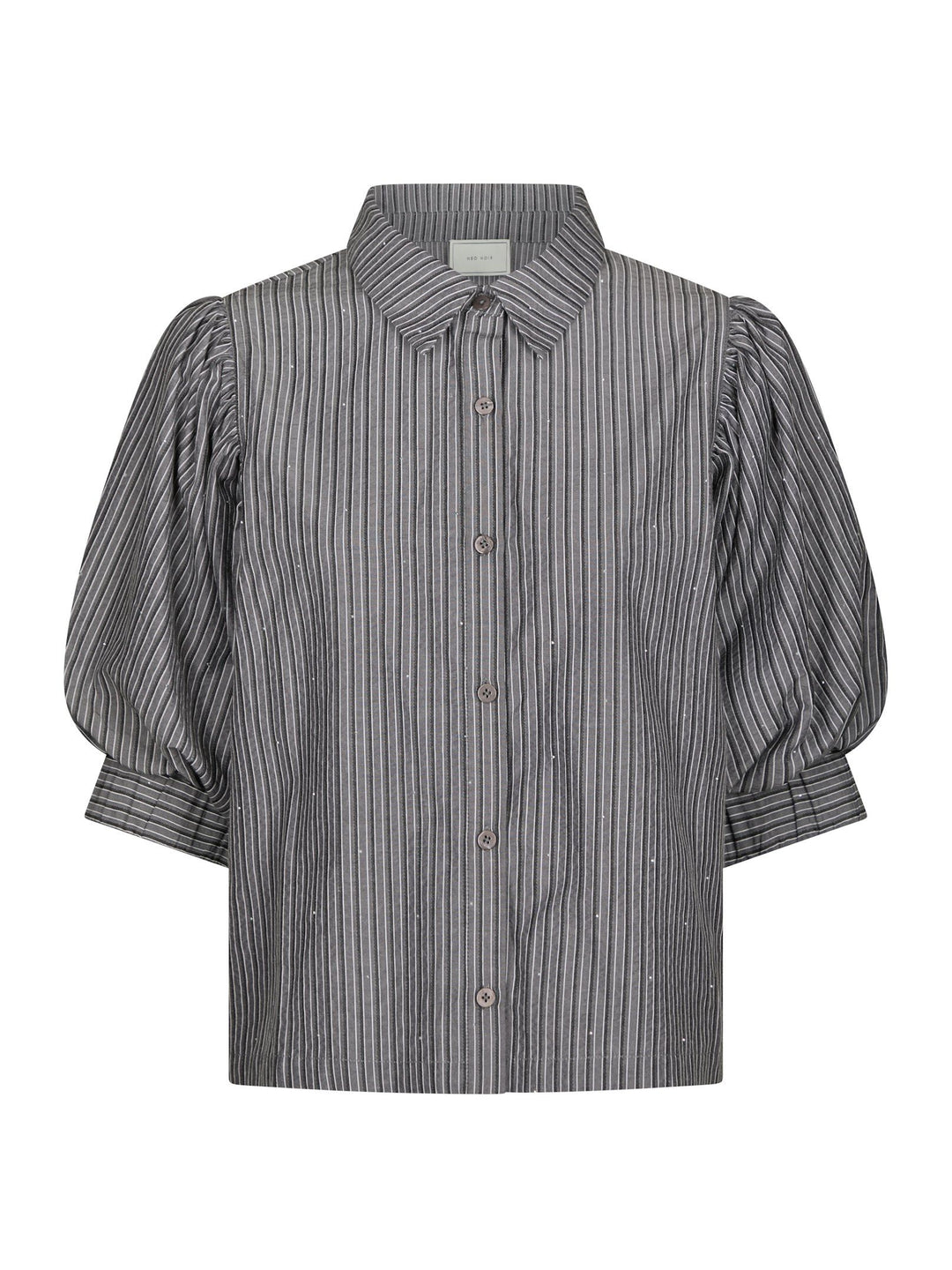 Neo Noir - Etta Striped Stone Shirt - Dark Grey