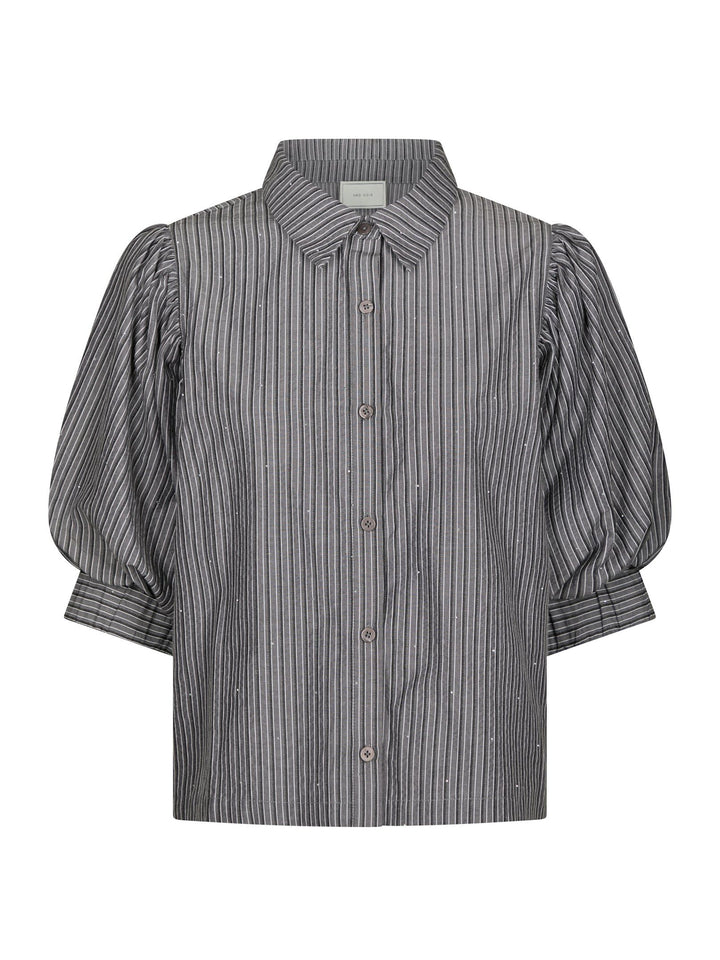 Neo Noir - Etta Striped Stone Shirt - Dark Grey
