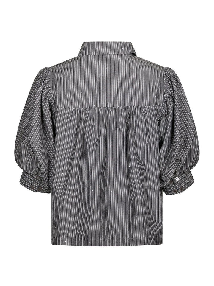 Neo Noir - Etta Striped Stone Shirt - Dark Grey