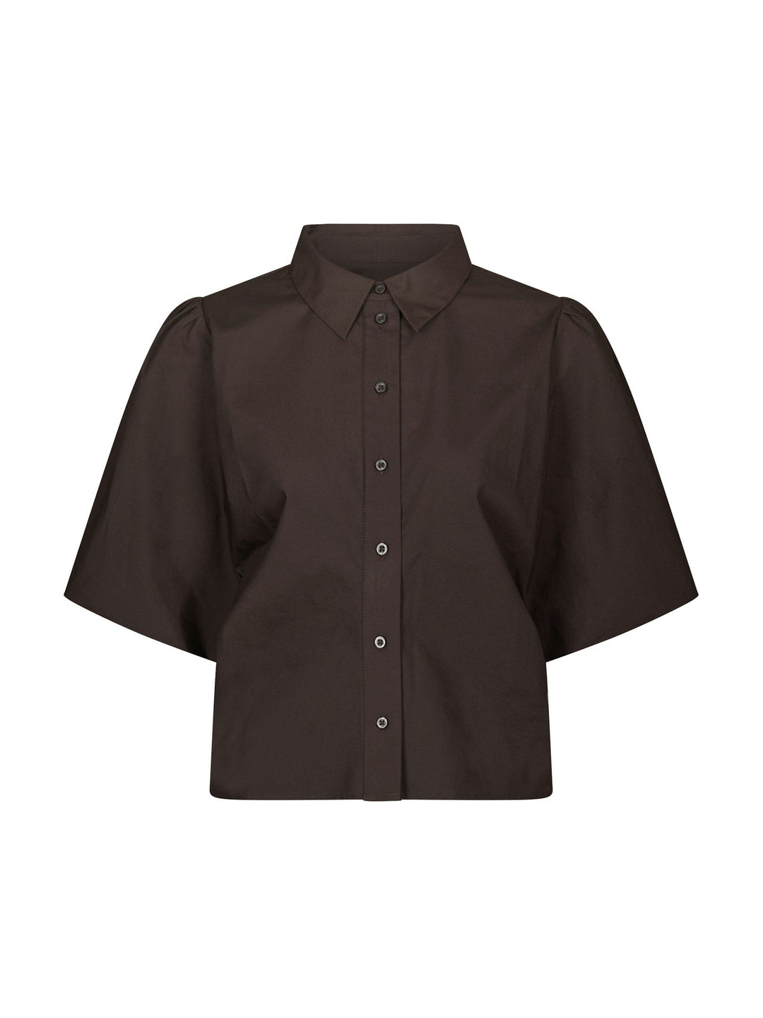 NEO NOIR - Ismara Solid Shirt - Dark Brown