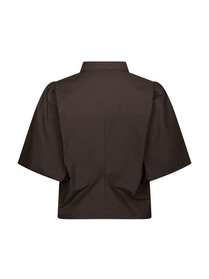 NEO NOIR - Ismara Solid Shirt - Dark Brown