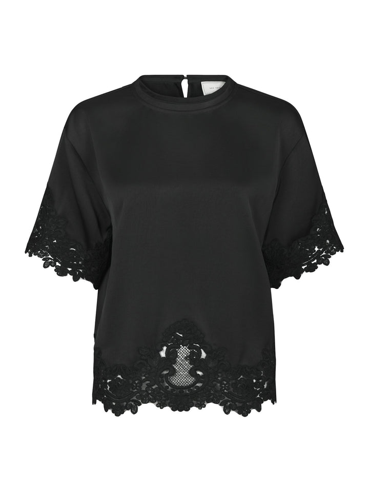 Neo Noir - Elle Heavy Sateen Top - Black