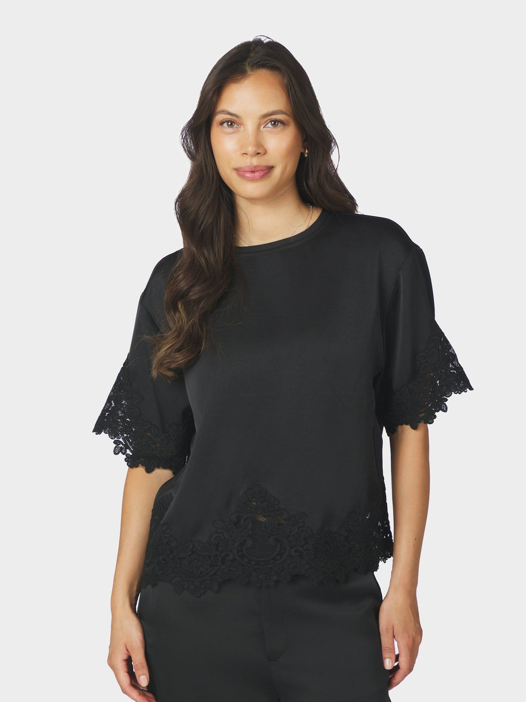 Neo Noir - Elle Heavy Sateen Top - Black