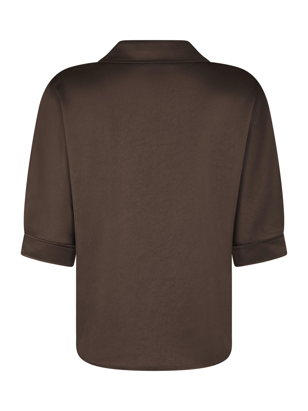 Neo Noir - Carm Heavy Sateen Shirt - Dark Brown