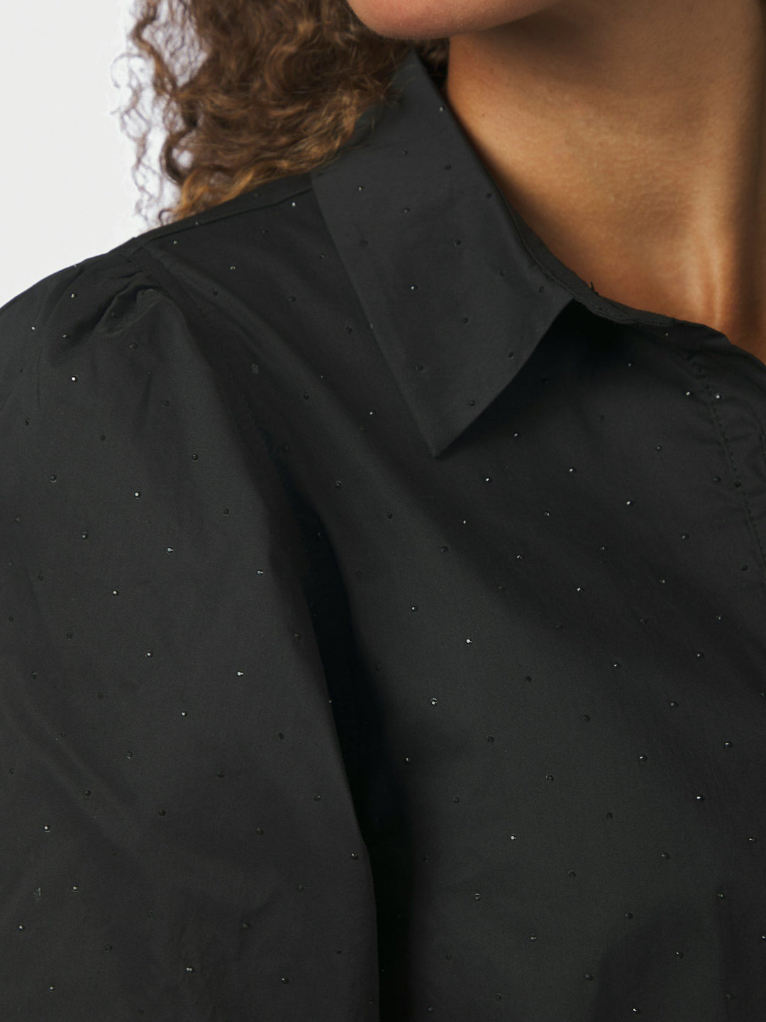 Neo Noir - Etta Poplin Bedazz Shirt - Black