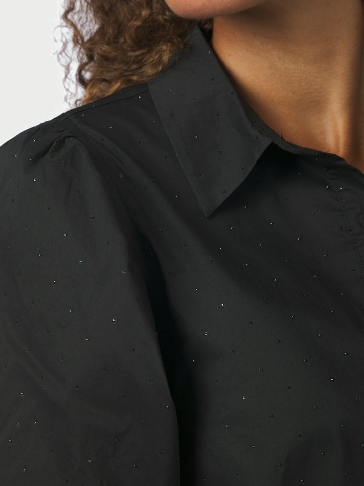 Neo Noir - Etta Poplin Bedazz Shirt - Black
