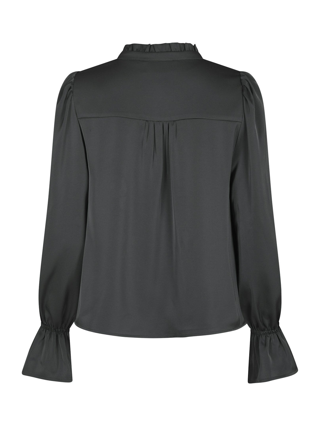 Neo Noir - Amara Drapy Satin Blouse - Antracit