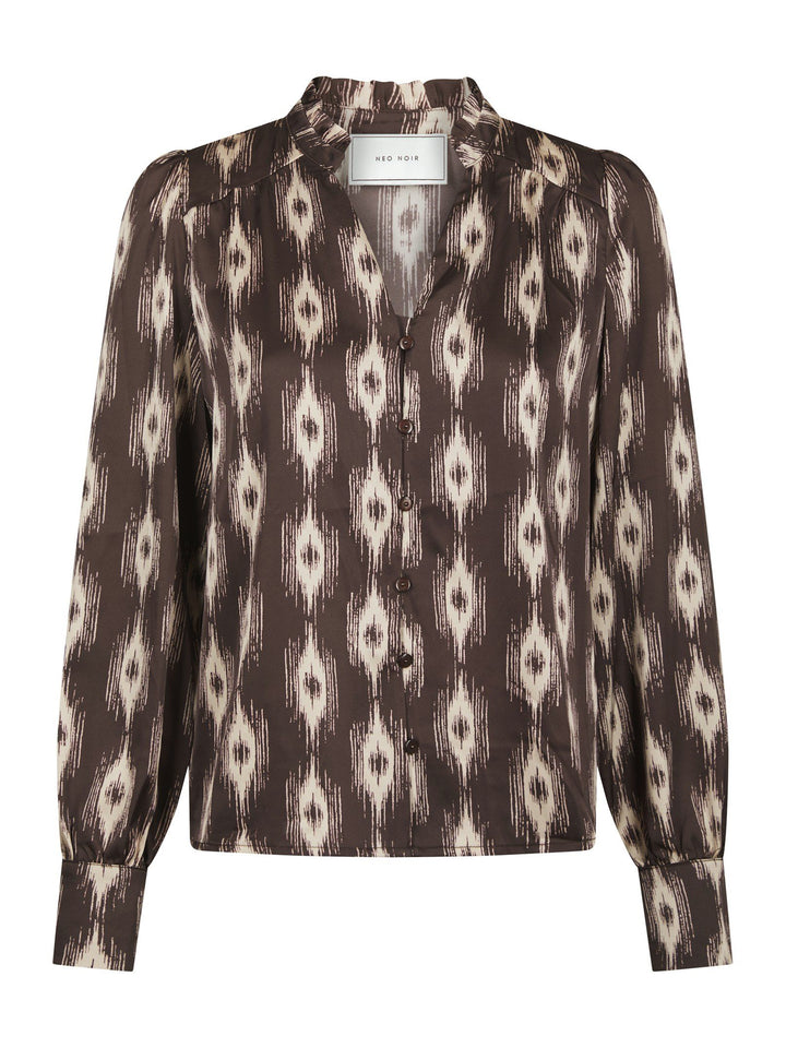 Neo Noir - Massima Ikat Blouse - Dark Brown