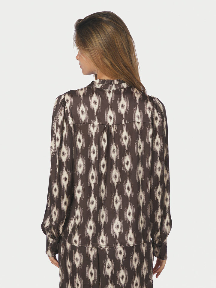 Neo Noir - Massima Ikat Blouse - Dark Brown