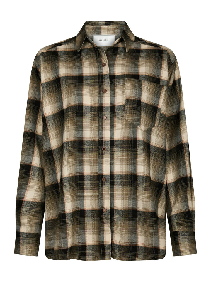 Neo Noir - Dalma Flannel Check Shirt - Army